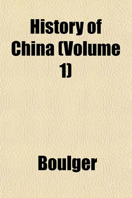 Book cover for History of China (Volume 1)