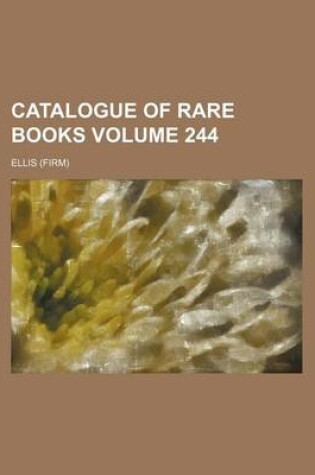 Cover of Catalogue of Rare Books Volume 244