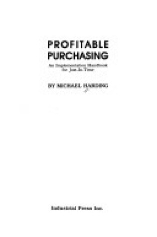 Cover of Profitable Purchasing
