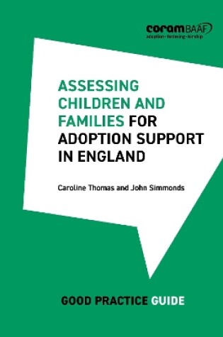 Cover of Assessing children and families for adoption support in England