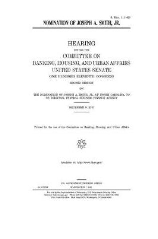 Cover of Nomination of Joseph A. Smith, Jr.