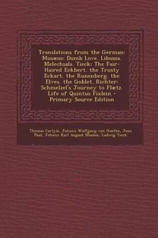 Cover of Translations from the German