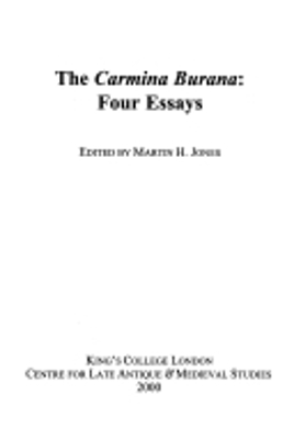 Book cover for The Carmina Burana: Four Essays