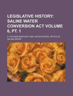 Book cover for Legislative History Volume 6, PT. 1