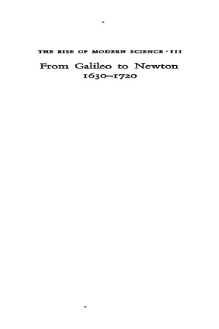 Book cover for From Galileo to Newton, 1630-1720