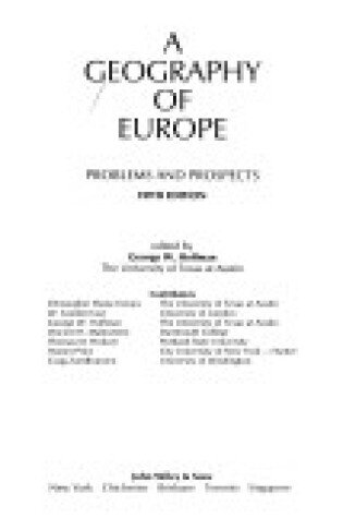 Cover of Geography of Europe