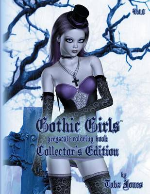 Book cover for Gothic Girls Grayscale Coloring Book