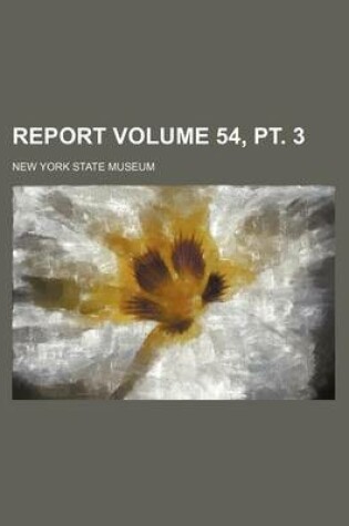 Cover of Report Volume 54, PT. 3