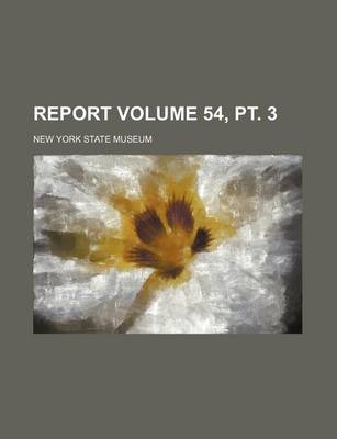 Book cover for Report Volume 54, PT. 3