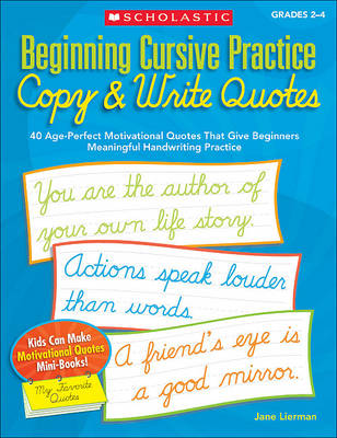 Book cover for Beginning Cursive Practice: Copy & Write Quotes