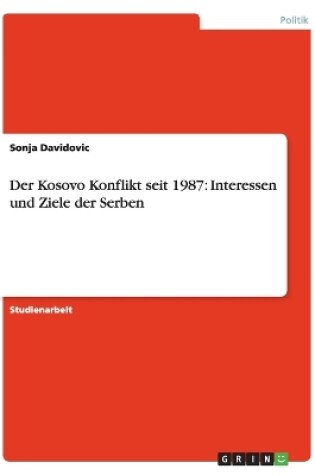 Cover of Der Kosovo Konflikt seit 1987