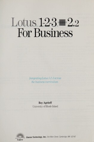 Cover of Lotus 1-2-3 Release 2.2 for Business
