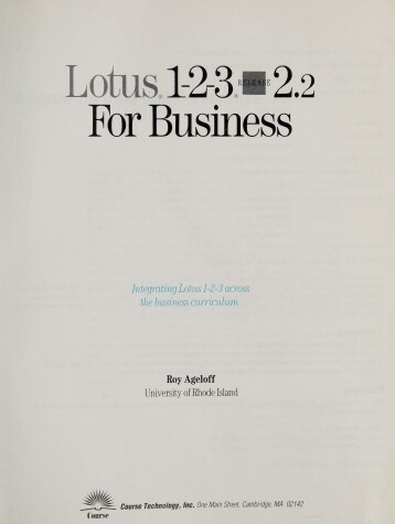 Book cover for Lotus 1-2-3 Release 2.2 for Business