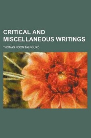 Cover of Critical and Miscellaneous Writings