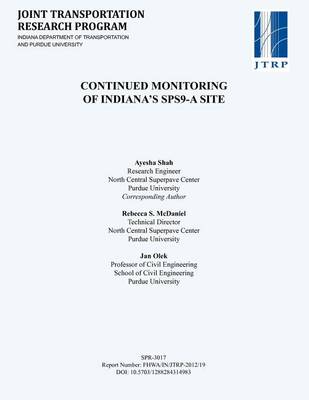 Book cover for Continued Monitoring of Indiana's Sps9-A Site