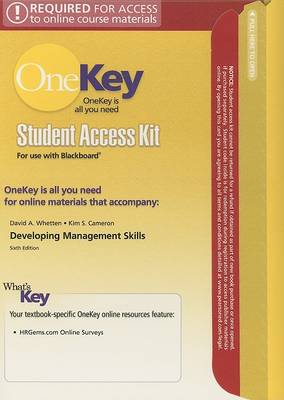 Book cover for OneKey Blackboard, Student Access Kit, Developing Management Skills