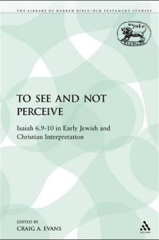 Cover of To See and Not Perceive