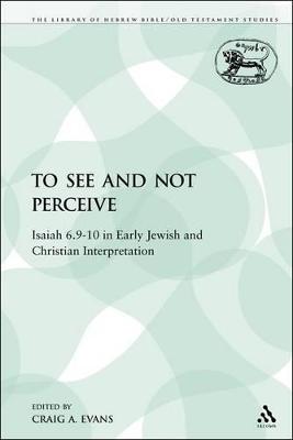 Cover of To See and Not Perceive