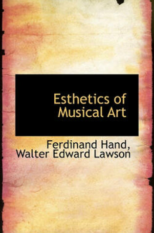 Cover of Esthetics of Musical Art