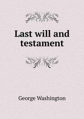 Book cover for Last will and testament