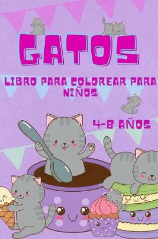 Cover of Libro para colorear de gatos para ninos de 4 a 8 anos