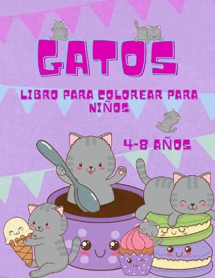 Book cover for Libro para colorear de gatos para ninos de 4 a 8 anos