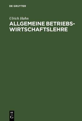 Book cover for Allgemeine Betriebswirtschaftslehre