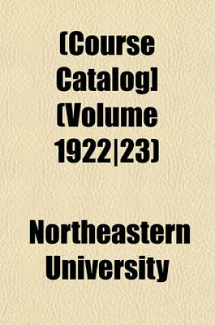 Cover of [Course Catalog] Volume 1922/23