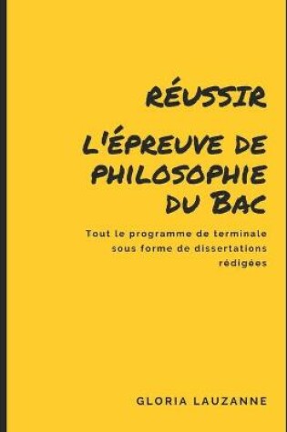 Cover of Reussir l'epreuve de philosophie du Bac