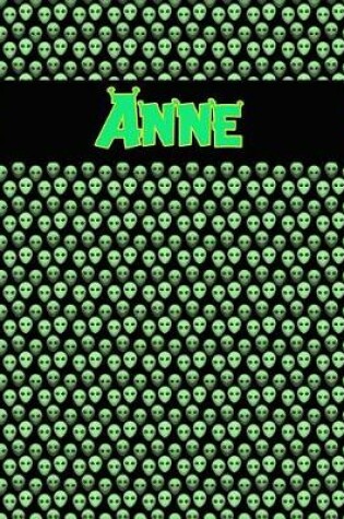 Cover of 120 Page Handwriting Practice Book with Green Alien Cover Anne