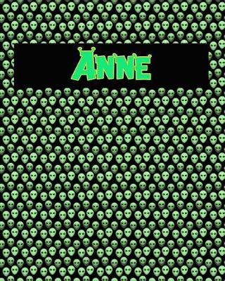 Book cover for 120 Page Handwriting Practice Book with Green Alien Cover Anne