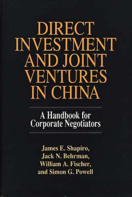 Book cover for Direct Investment and Joint Ventures in China