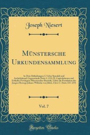 Cover of Munstersche Urkundensammlung, Vol. 7