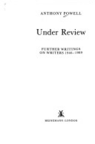 Cover of Under Review