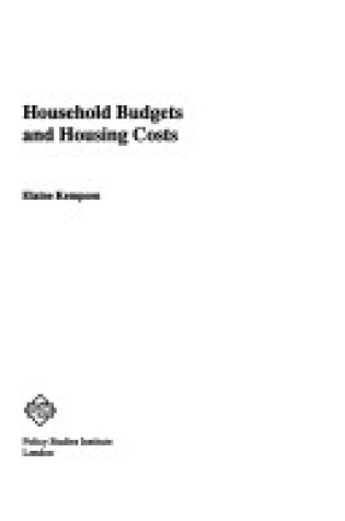 Cover of Household Budgets and Housing Costs