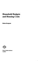 Book cover for Household Budgets and Housing Costs