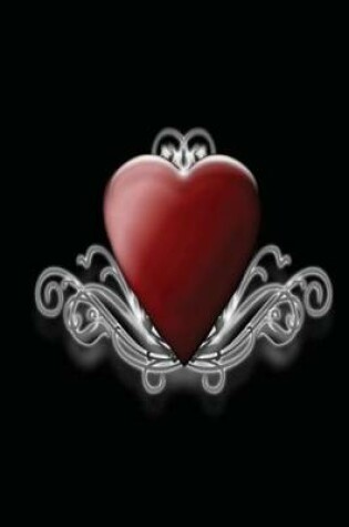 Cover of Journal Red Heart Silver Black