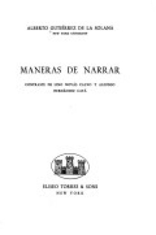 Cover of Maneras de Narrar