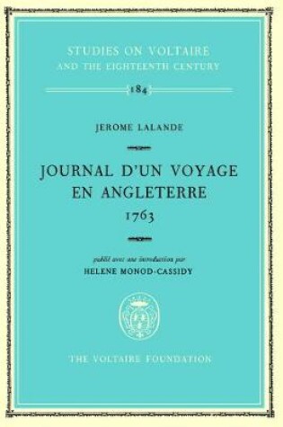 Cover of Jerome Lalande, Journal d'un Voyage en Angleterre 1763