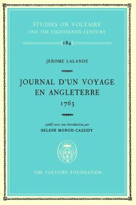 Book cover for Jerome Lalande, Journal d'un Voyage en Angleterre 1763