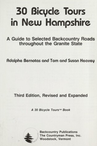 Cover of 30 BICYCLE TOURS NH 3E PA