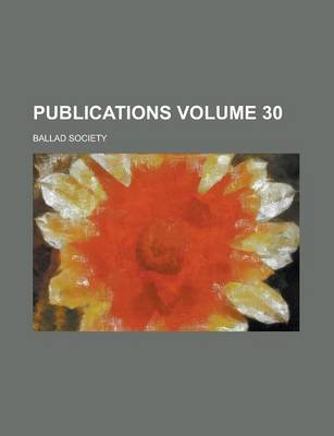 Book cover for Publications Volume 30