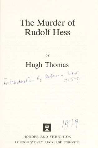 Cover of Murder of Rudolf Hess