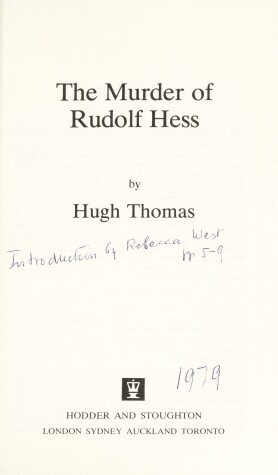 Book cover for Murder of Rudolf Hess