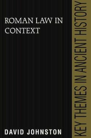 Cover of Roman Law in Context. Key Themes in Ancient History