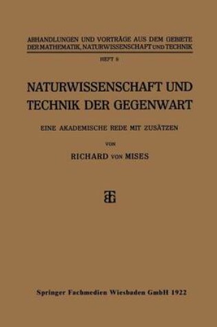 Cover of Naturwissenschaft Und Technik Der Gegenwart