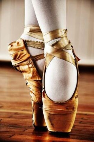 Cover of Vintage Gold Ballet Shoes and Ribbons Dance Journal