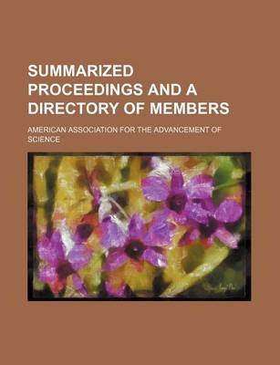 Book cover for Summarized Proceedings and a Directory of Members (Volume 31)