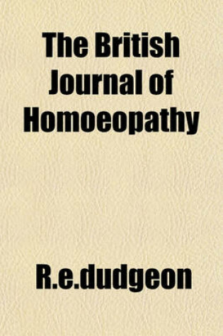 Cover of The British Journal of Homoeopathy