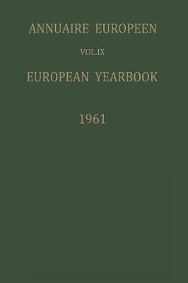 Book cover for Annuaire Européen / European Yearbook